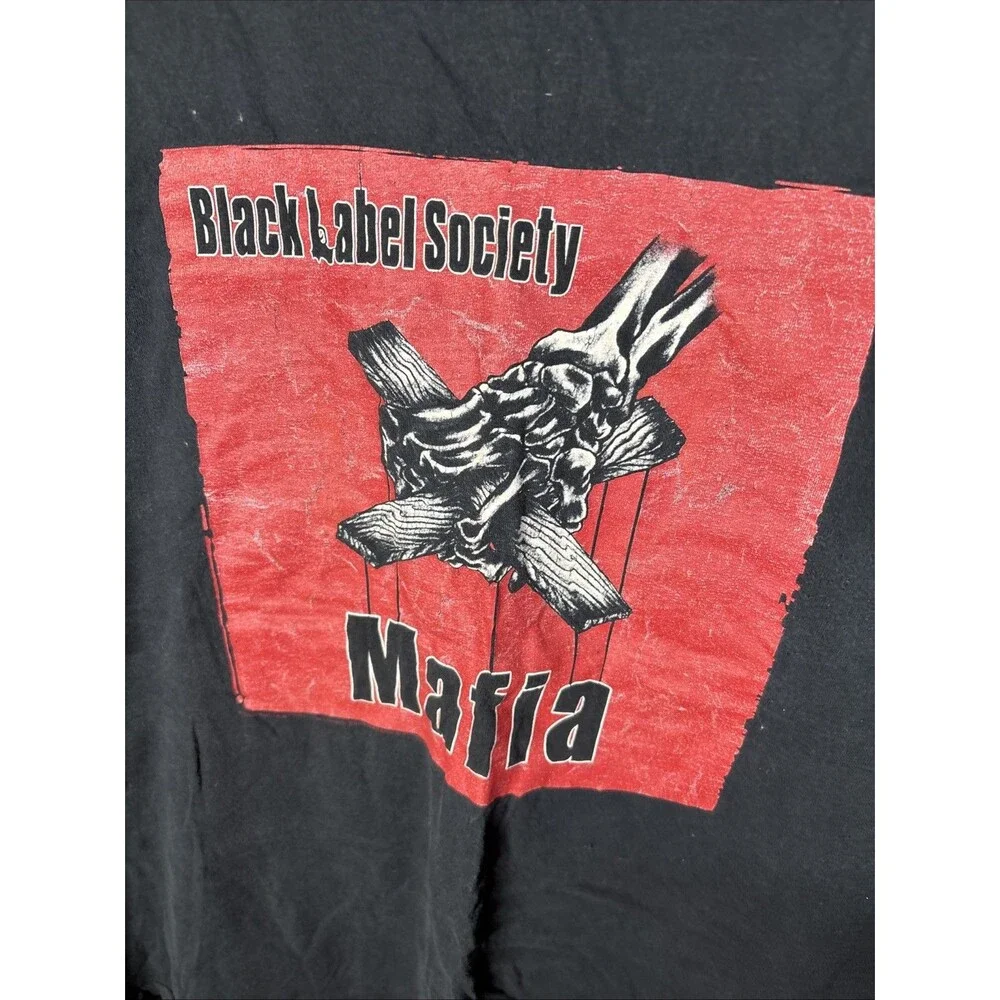 Vintage Y2K Black Label Society Mafia Graphic Shirt Music Rock Adult XXXL 3XL
